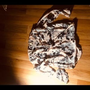 Silk floral designed blouse